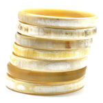 Lightweight Light Color Medium Thickness Polished Horn Bangle | Pulsera de Cuerno