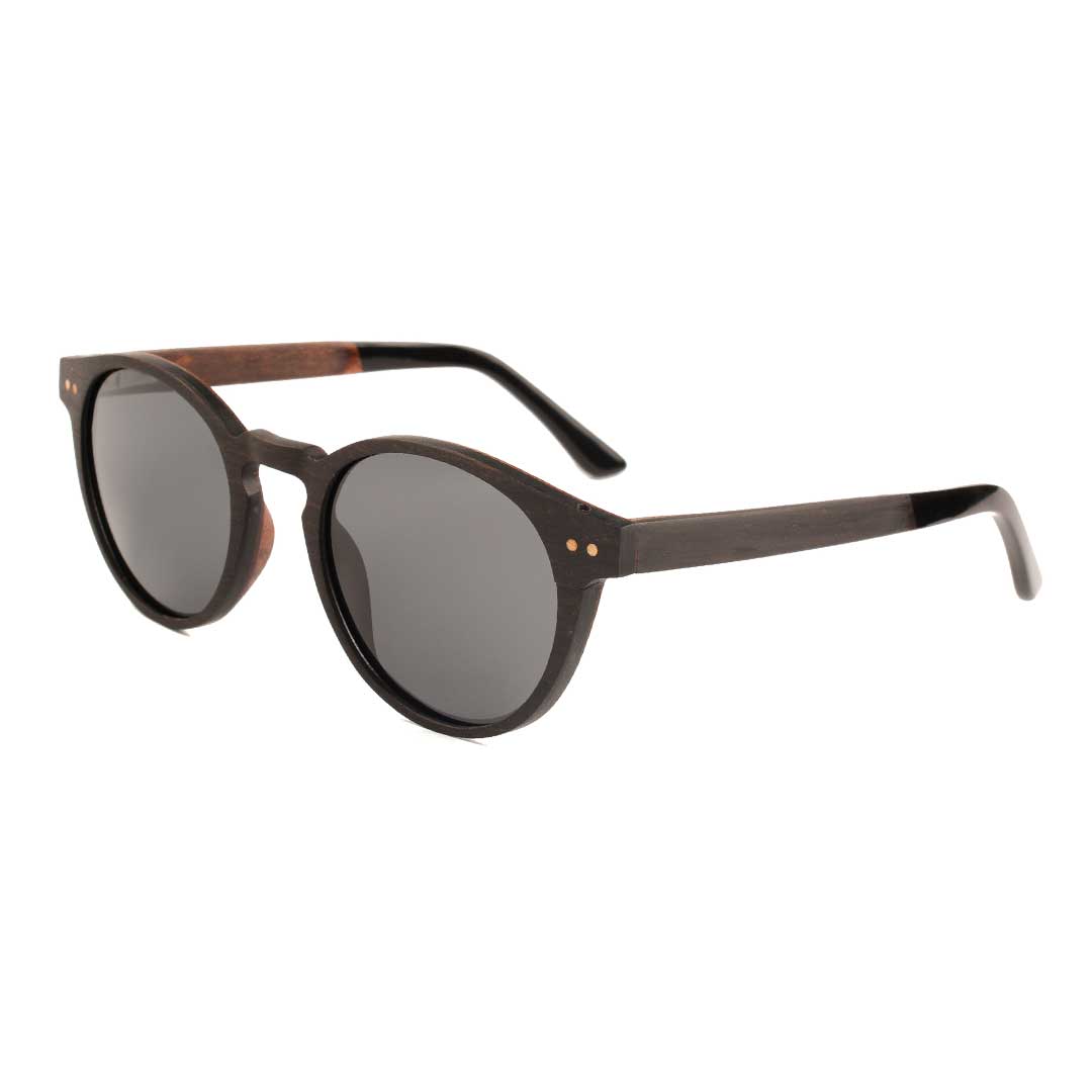 The Round Ebony Wood RX Sunglasses