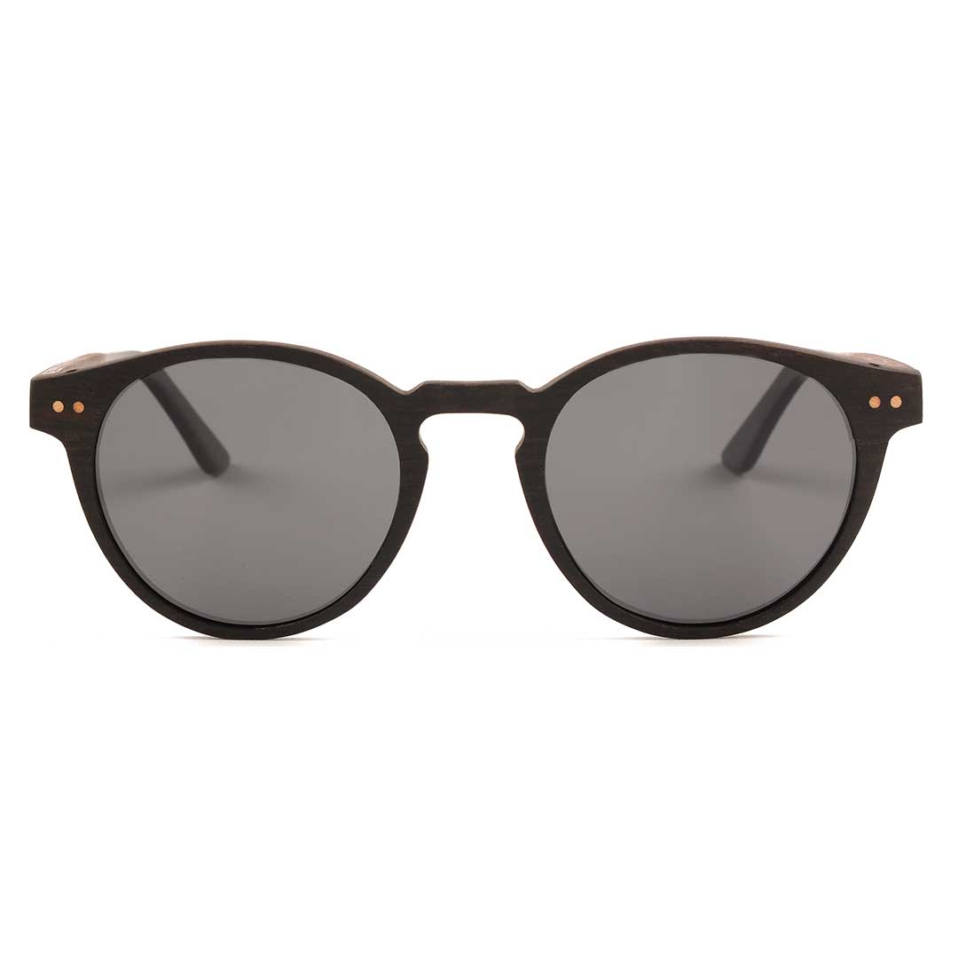 The Round Ebony Wood RX Sunglasses