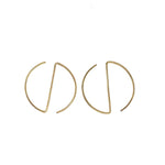 Minimalist Brass Hoop Earrings Medium Ying Yang by Nelson Enrique
