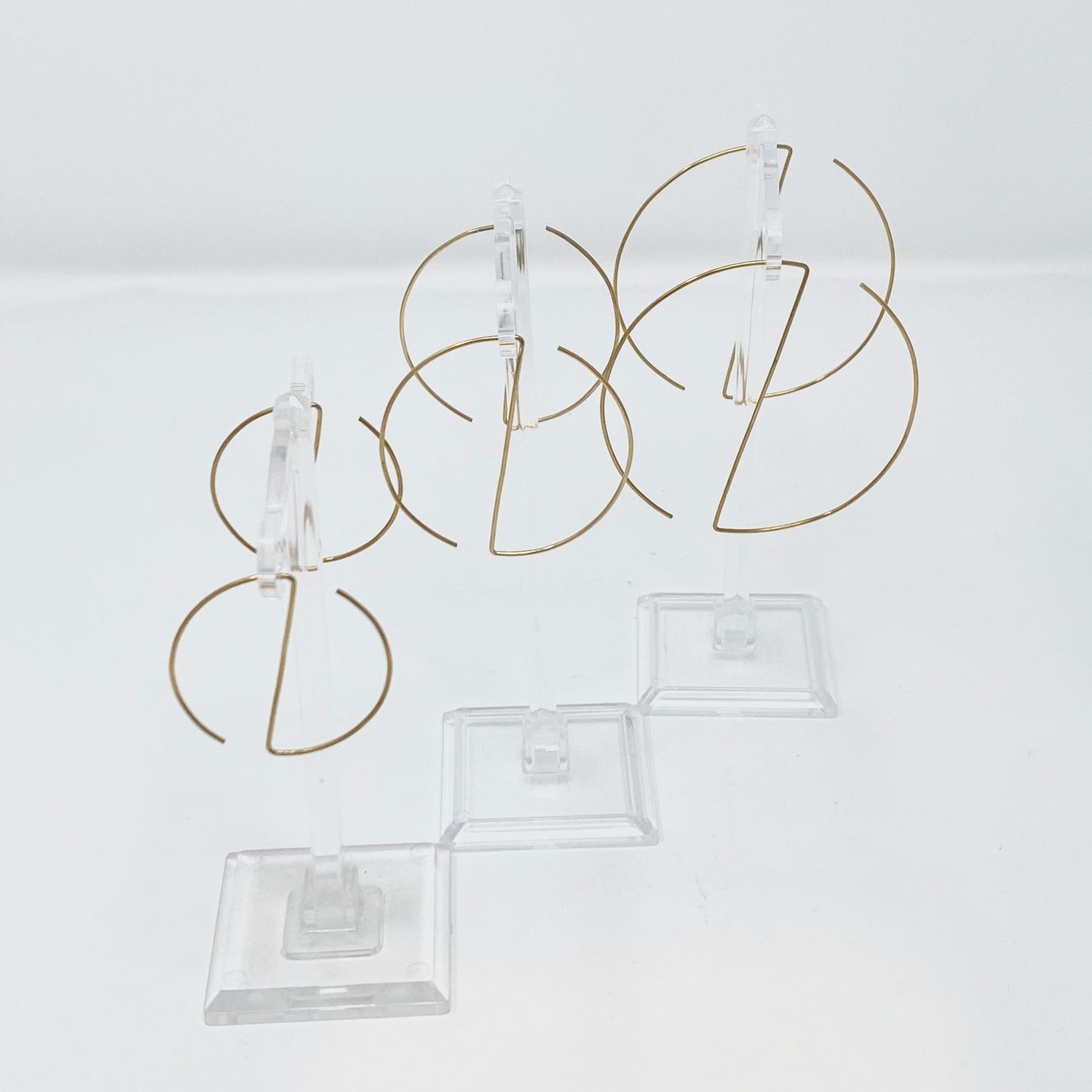 Minimalist Brass Hoop Earrings Medium Ying Yang by Nelson Enrique