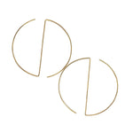 Minimalist Brass Hoop Earrings Large Ying Yang by Nelson Enrique