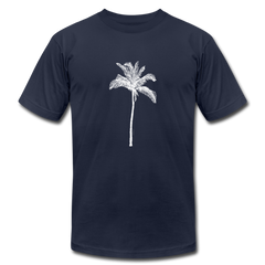 PALM Stretched White Unisex Jersey T-Shirt - navy