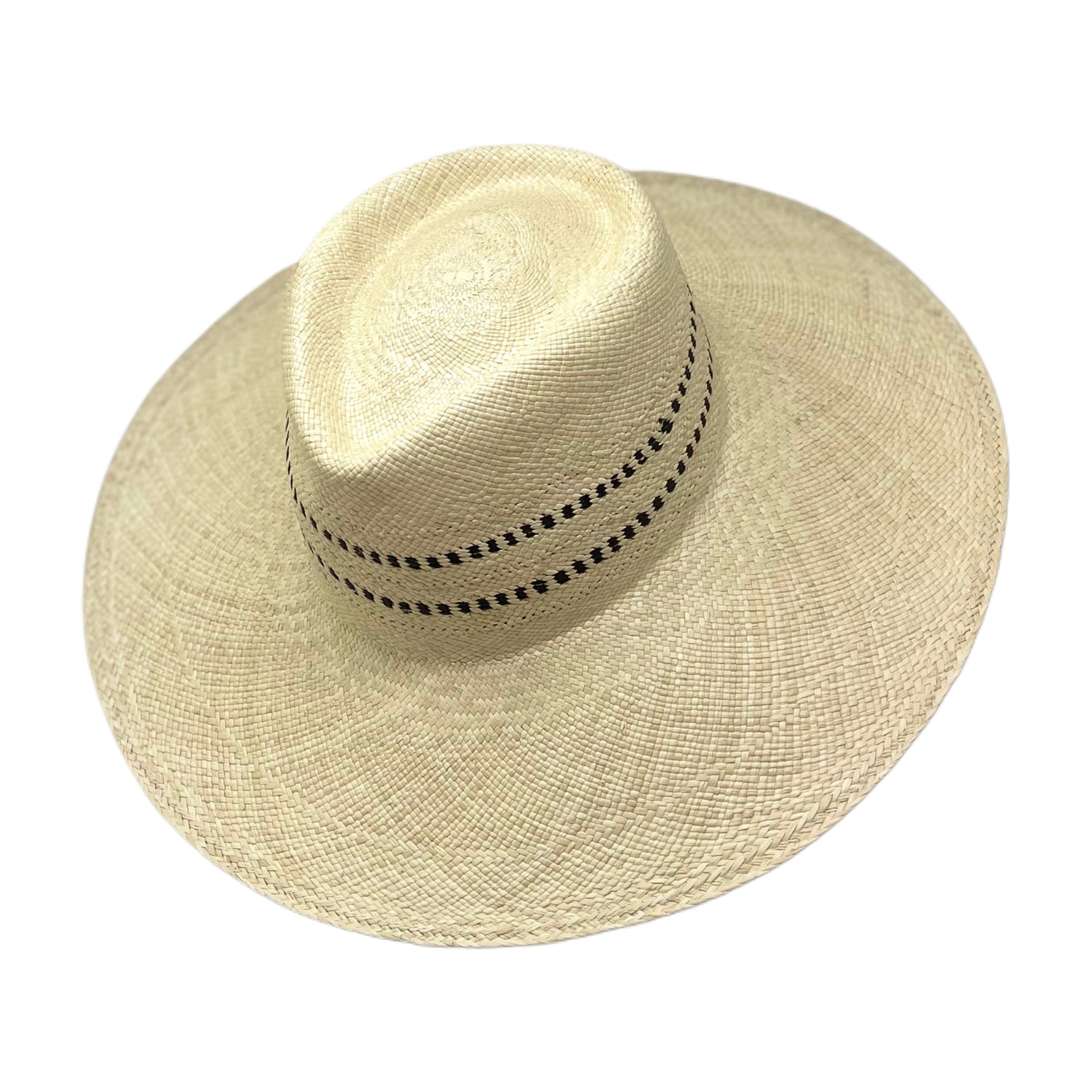 Sauvage Alon Lace Black-Natural Genuine Panama Hat