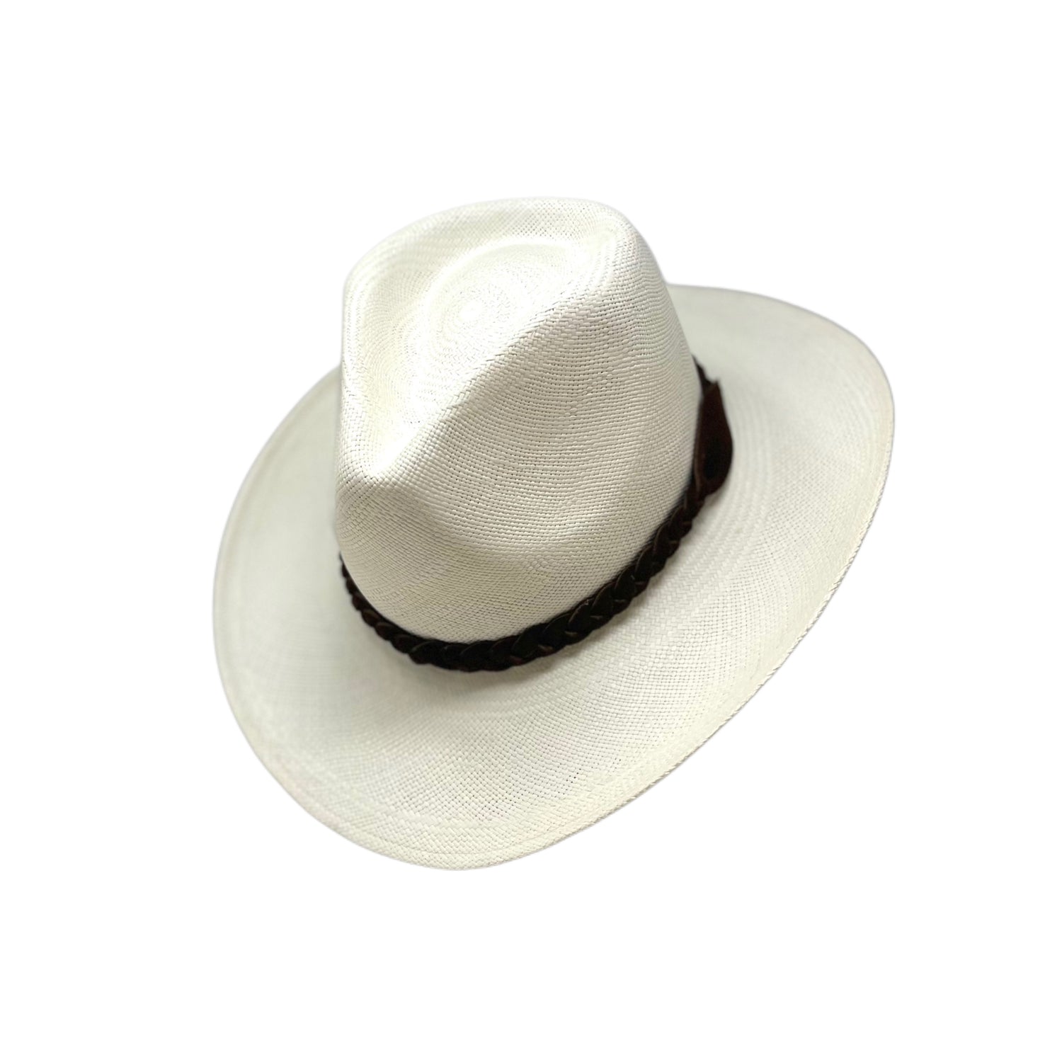 Cowboy White Suede Braid Genuine Panama Hat