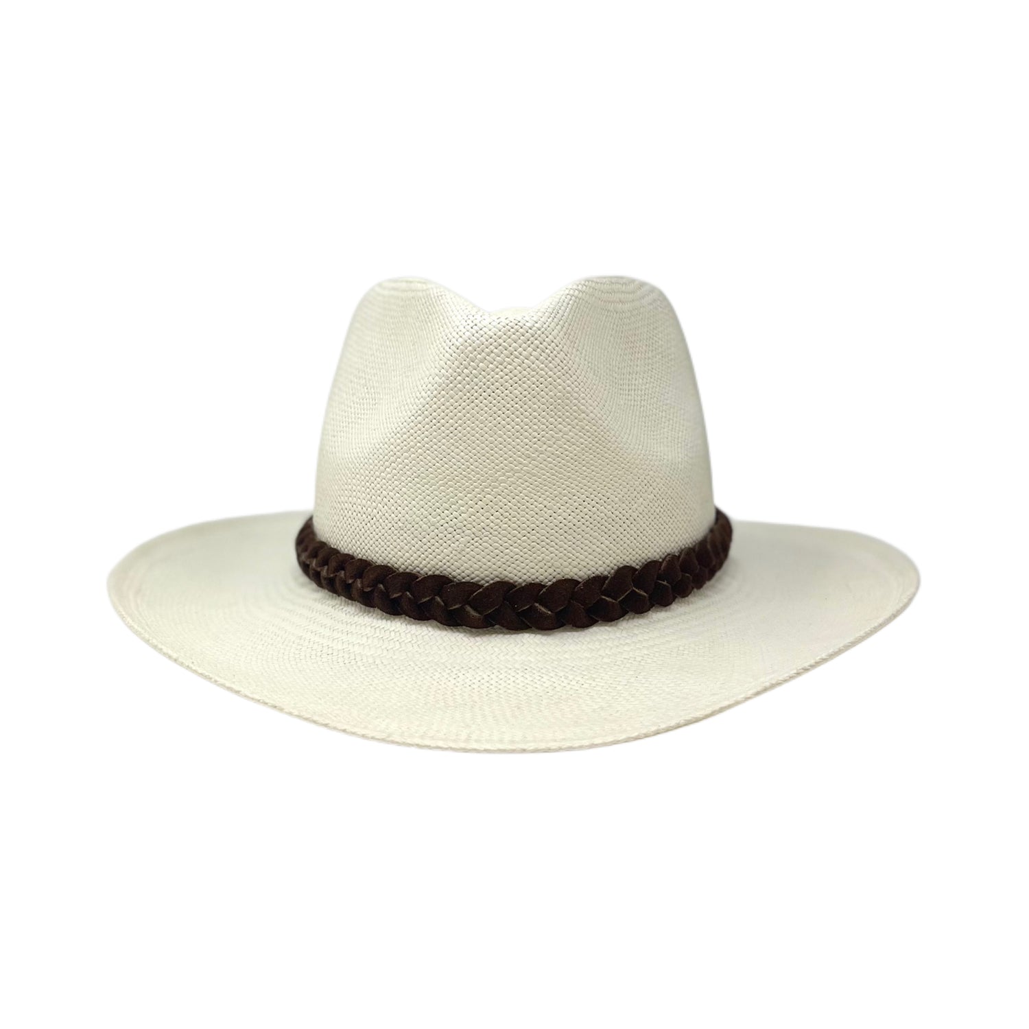 Cowboy White Suede Braid Genuine Panama Hat