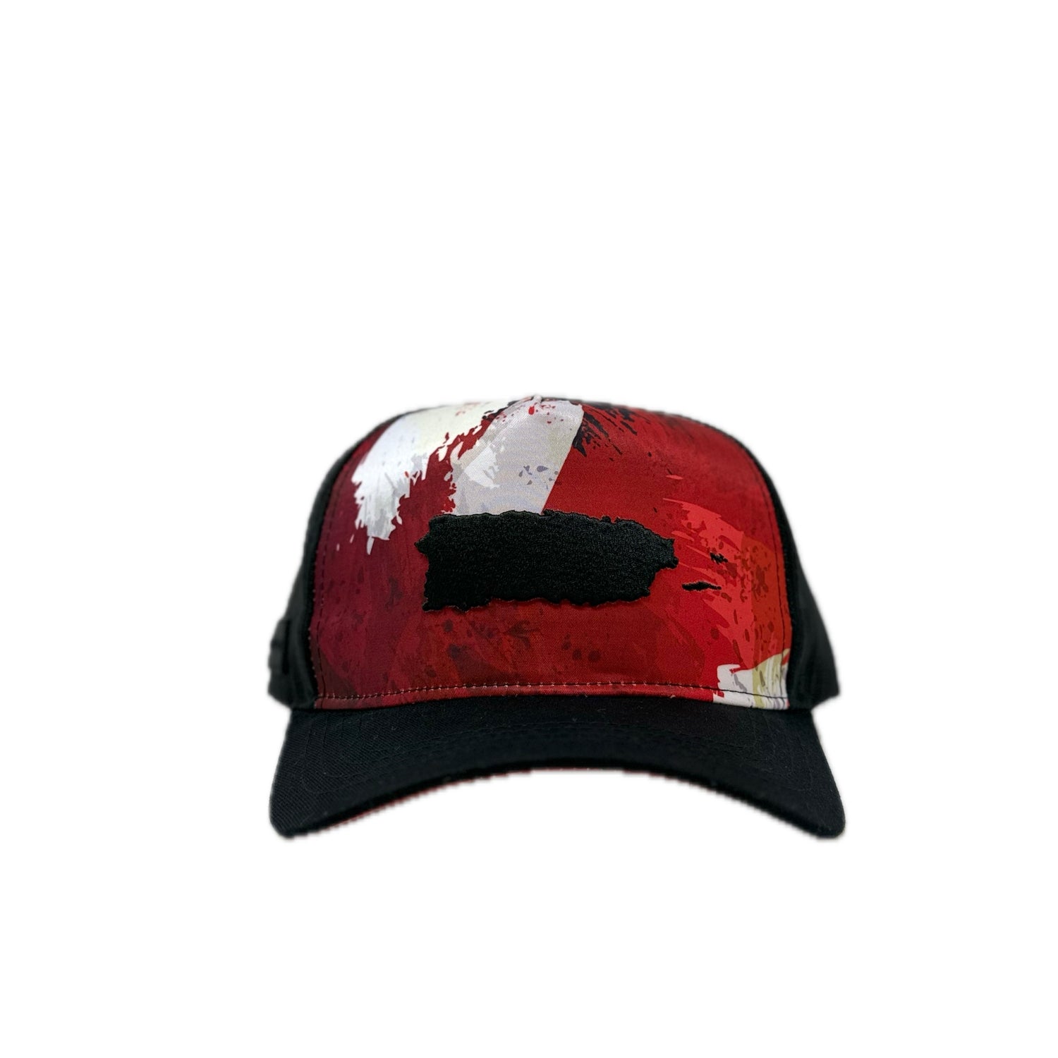 Puerto Rico Map Expressionist Trucker Snapback Cap