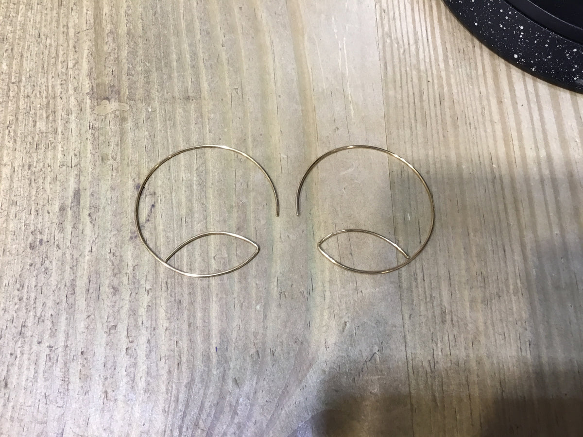 Minimalist Handmade Brass Lotus Earrings