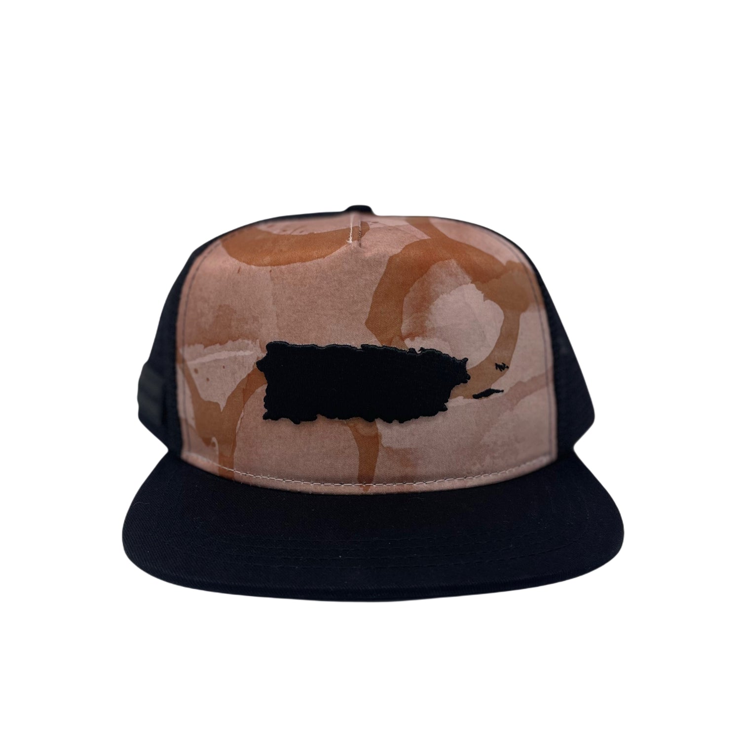 Puerto Rico Map Coffee Stains Trucker Snapback Cap