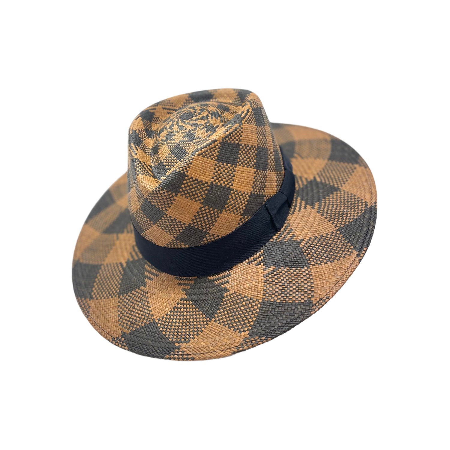 Sauvage Rombos Black & Brown Genuine Panama Hat