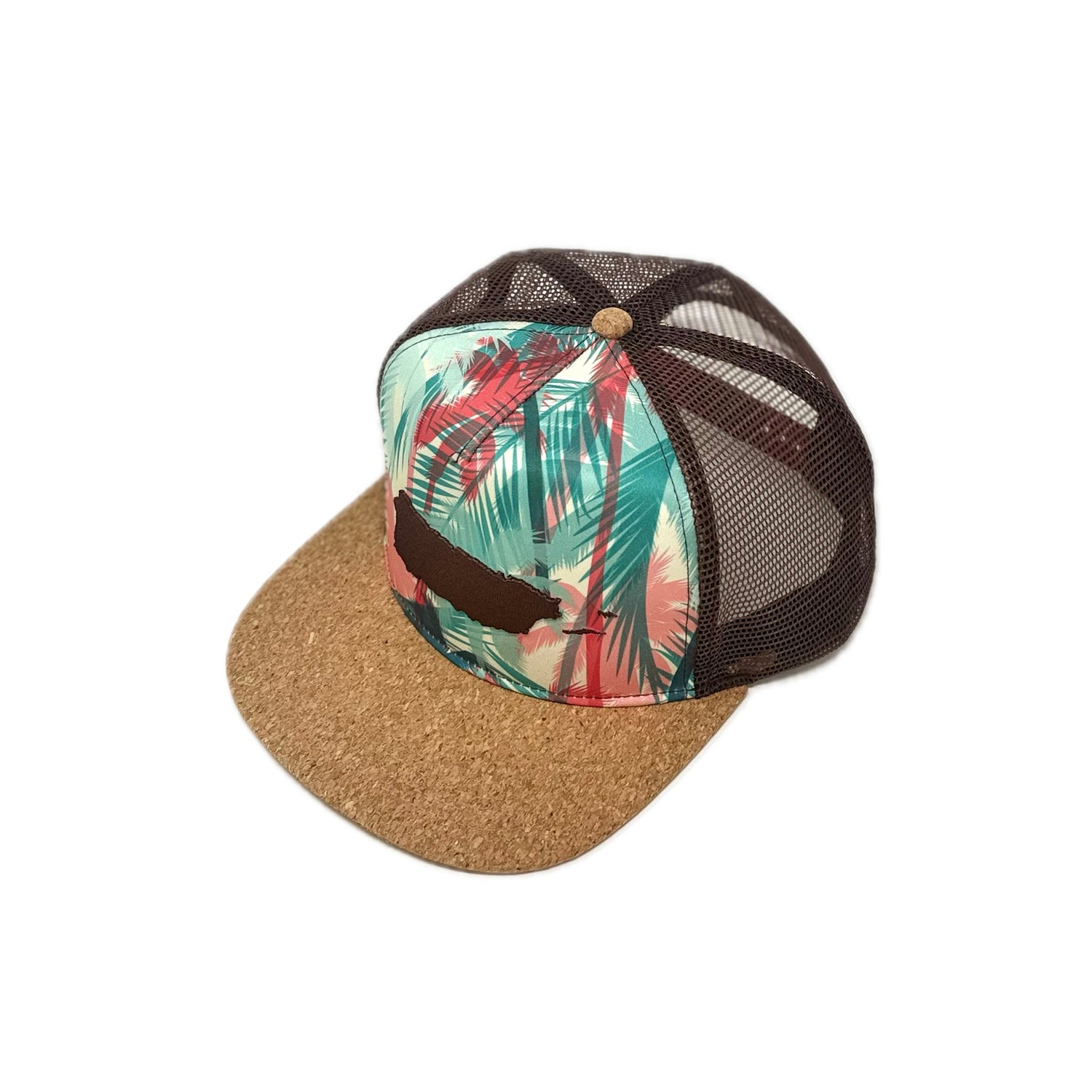 Puerto Rico Map Palms Surf Green Trucker Snapback Cap