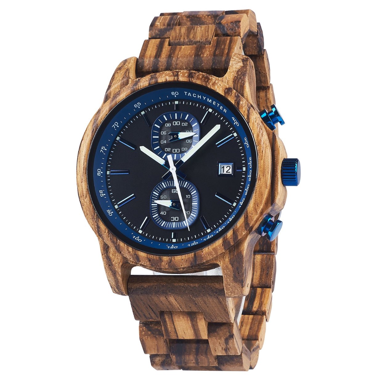 The Chronometer ALL Wood Men’s Blue Watch