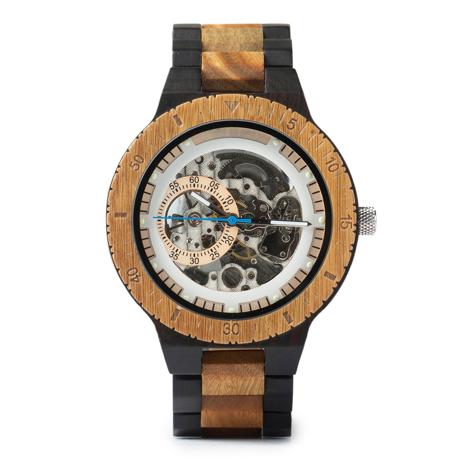 The Bichromal Mechanical Self-Wind Wood Watch Sandalwood - EL MECANICO