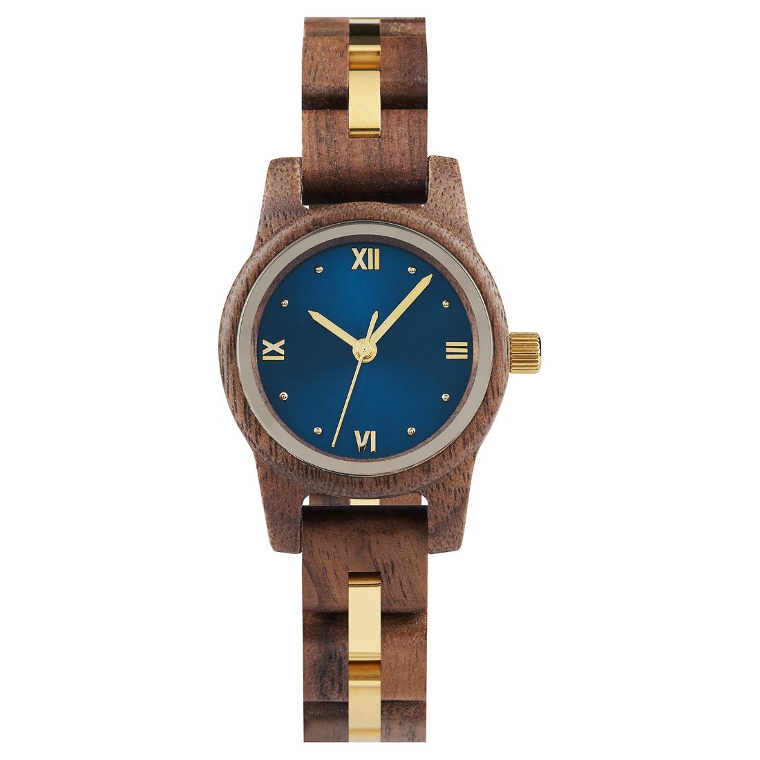 The Classic Women’s Wood Watch Sleek Walnut Blue Dial