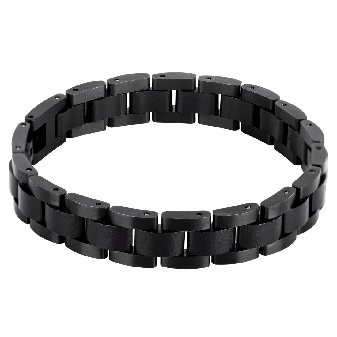 The Wood & Metal Bracelet Black Ebony