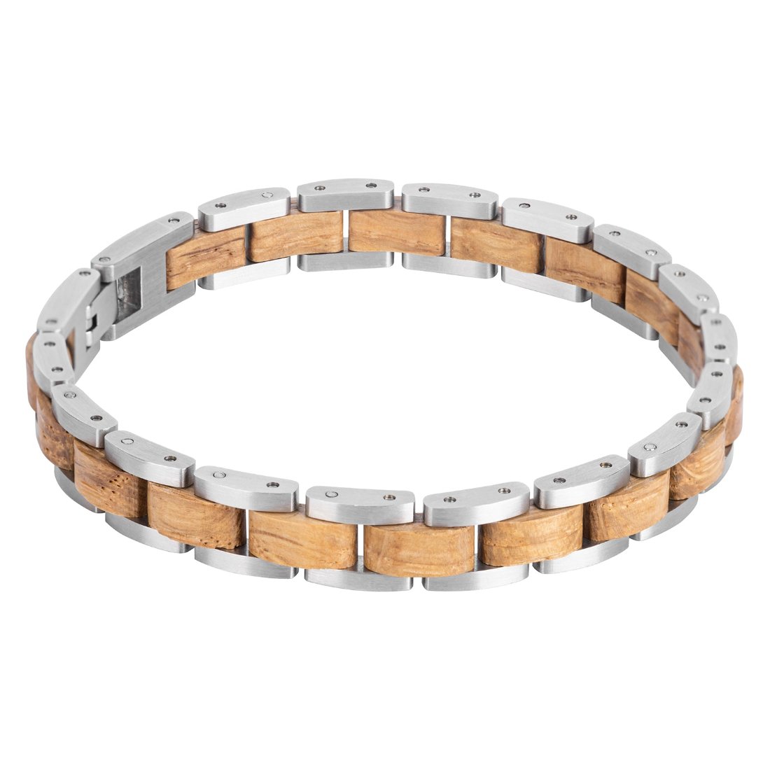 The Wood & Metal Bracelet Stainless Steel Natural