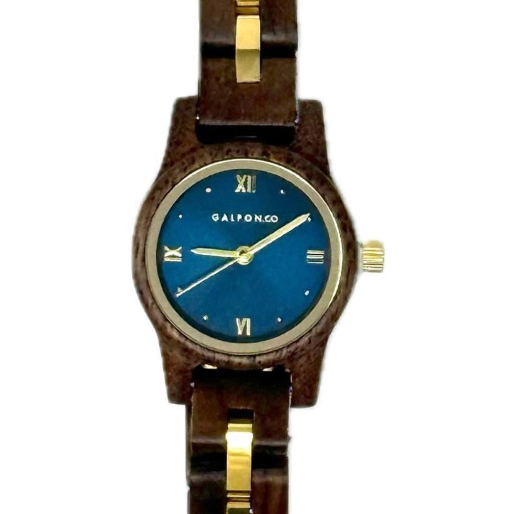 The Classic Women’s Wood Watch Sleek Walnut Blue Dial