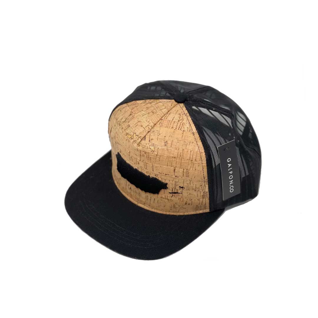 Puerto Rico Map Cork Trucker Snapback Cap