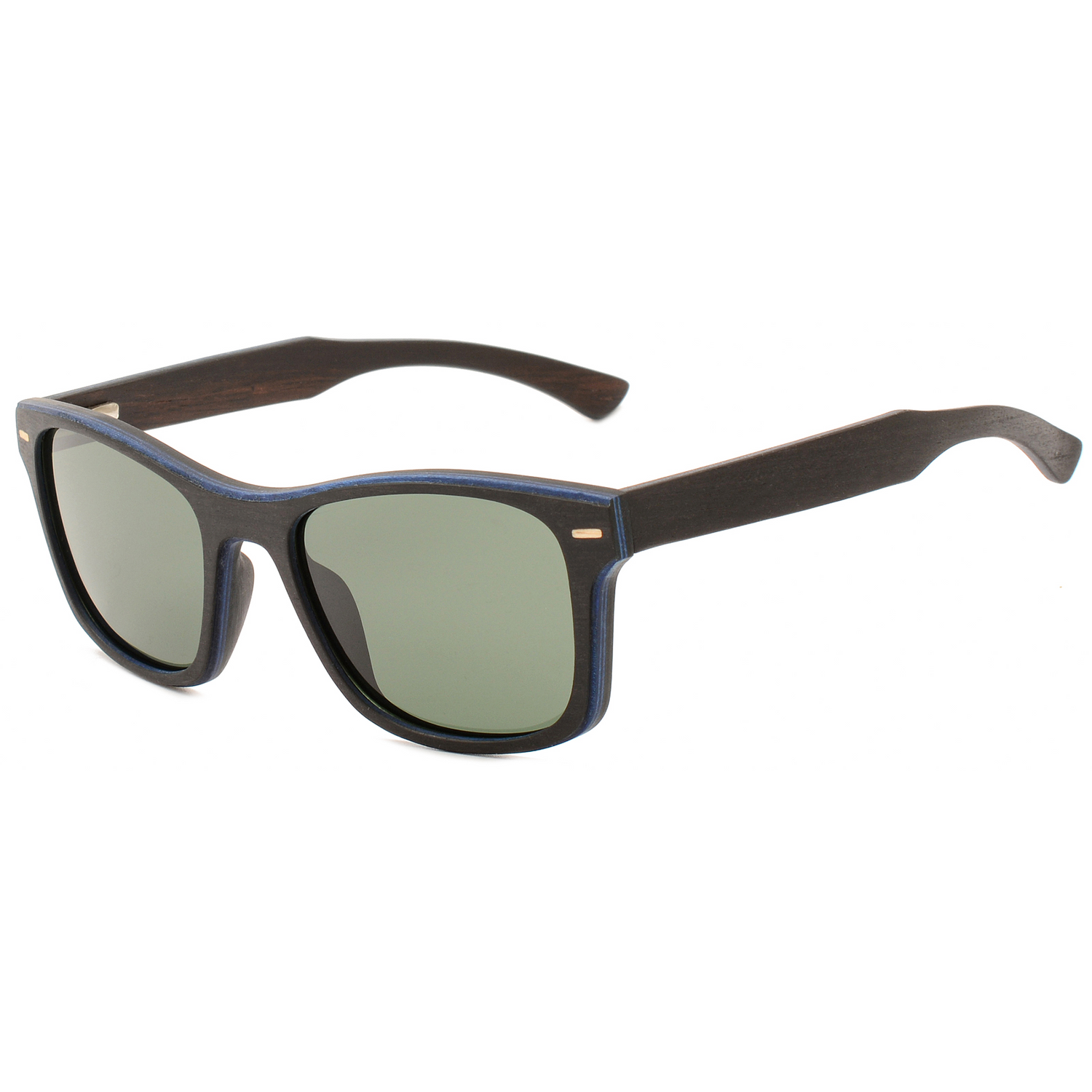 The Wayfarer Stepped Wood BLACKWOOD GREEN LENS Sunglasses