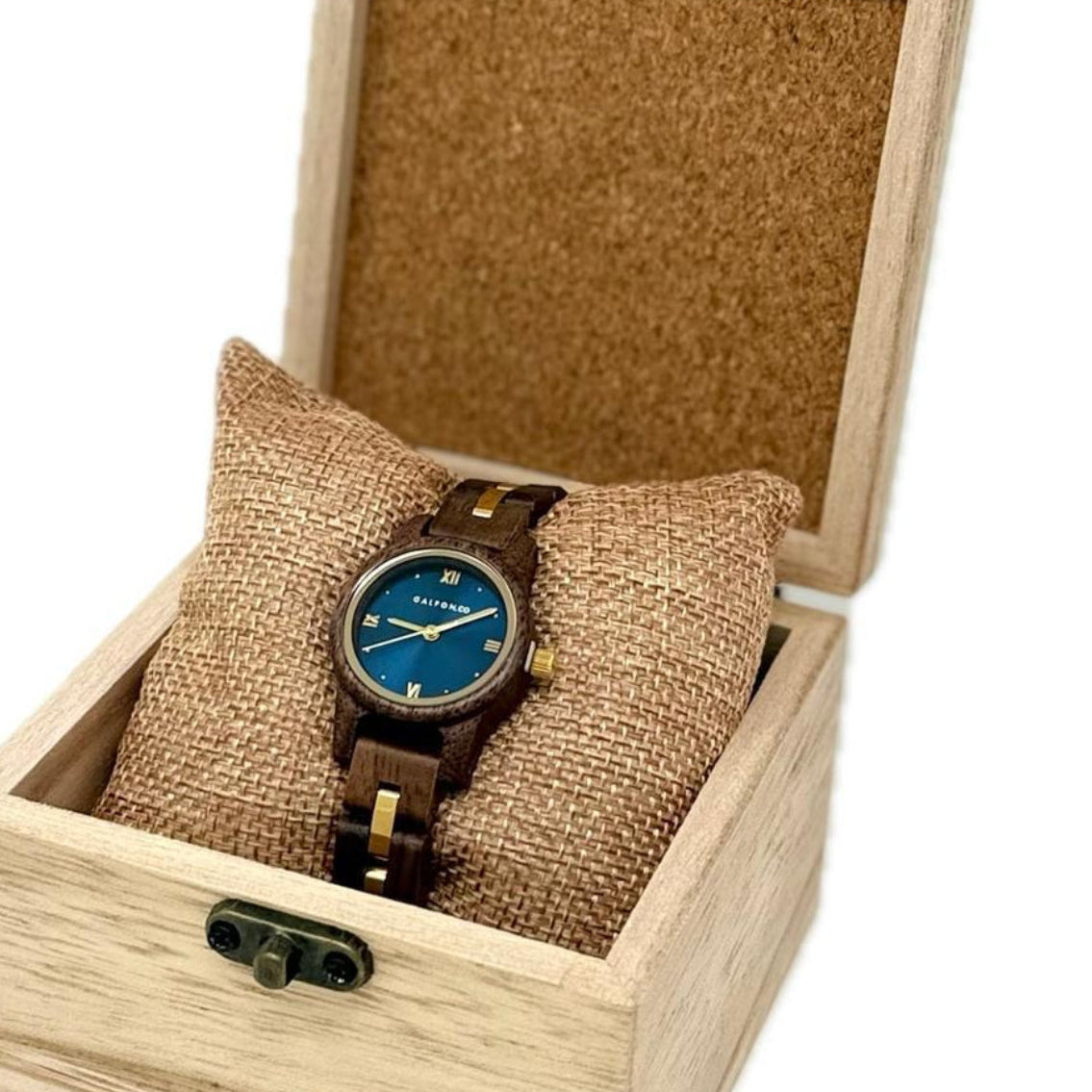 The Classic Women’s Wood Watch Sleek Walnut Blue Dial