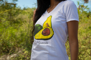 Aguacate Women's V-Neck T-Shirt - White