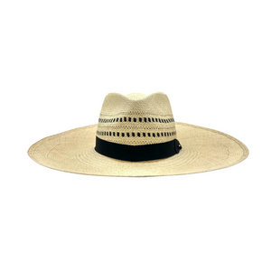 Sauvage Alon Lace Black-Natural Genuine Panama Hat