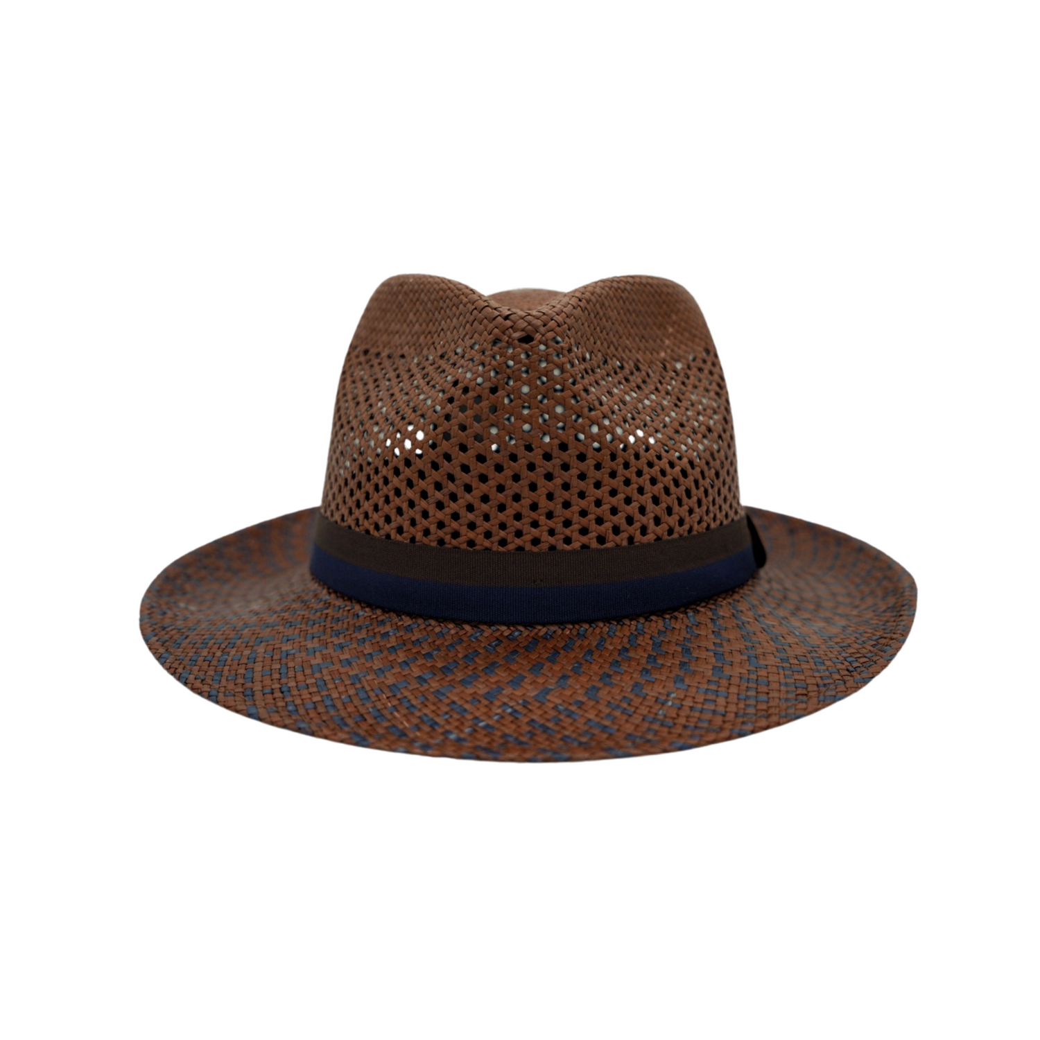 Tradicional Two Tone Chocolate/Sapphire Genuine Panama Hat