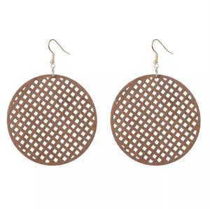 Laser Cut Wood Earrings Waffle | Pantallas de Madera Cortadas Laser