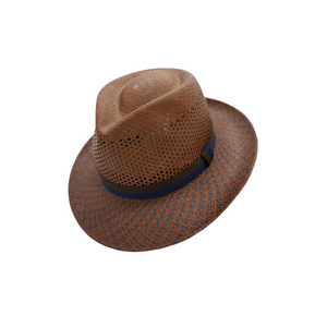 Tradicional Two Tone Chocolate/Sapphire Genuine Panama Hat