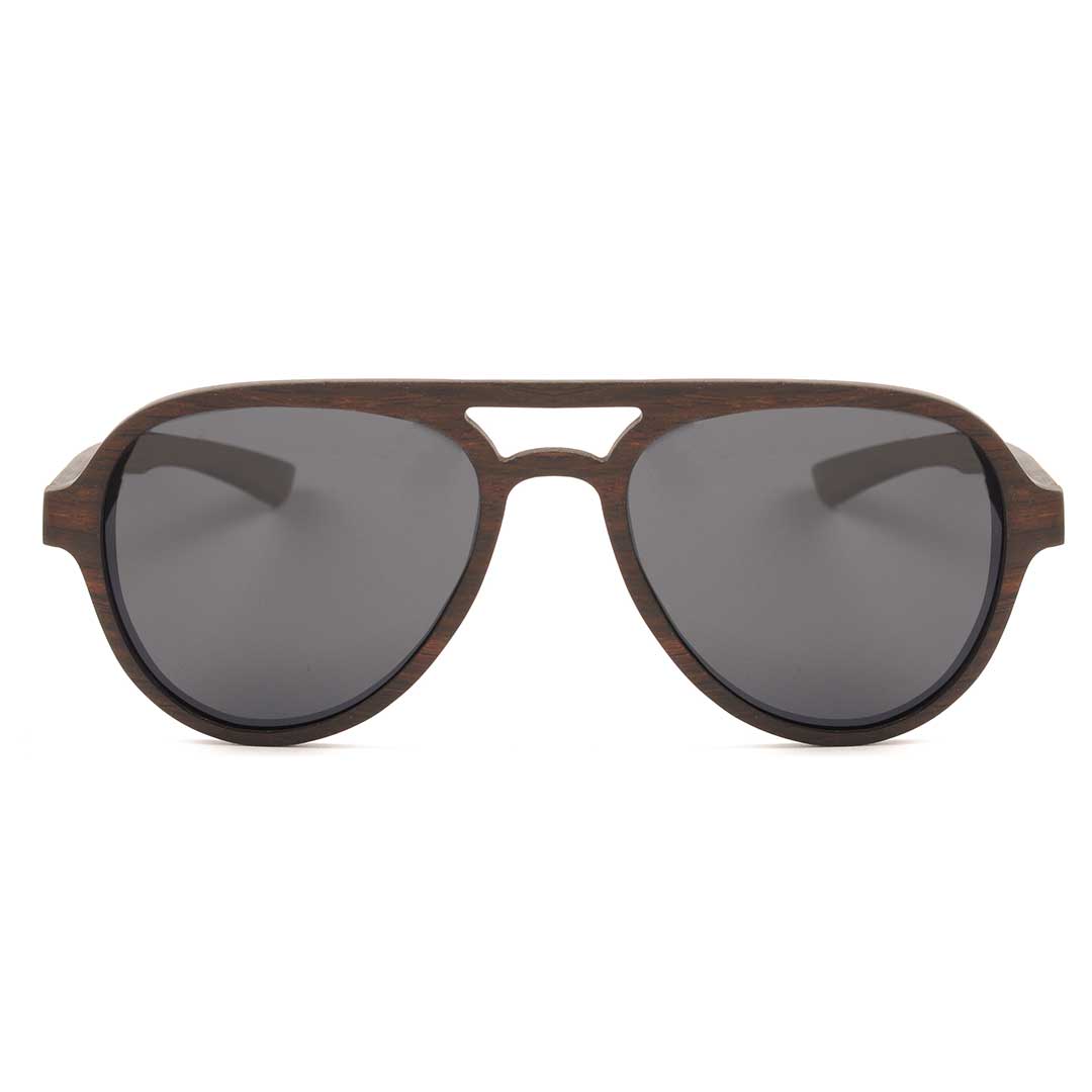 The Aviator Dark Wood Sunglasses Black - EL PILOTO