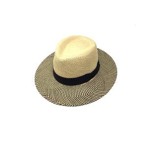 Aussie Two Tone Black Genuine Panama Hat