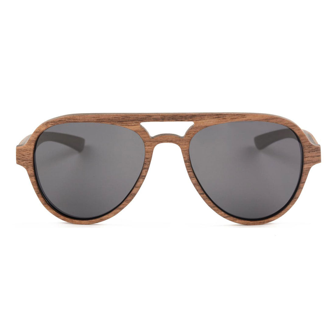 The Aviator Dark Wood Sunglasses Black - EL PILOTO