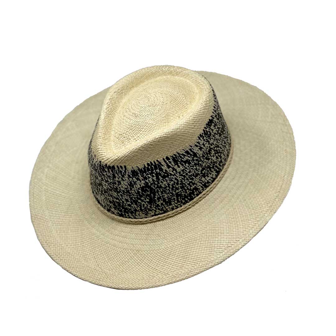 Sauvage Crochet Black-Natural Genuine Panama Hat