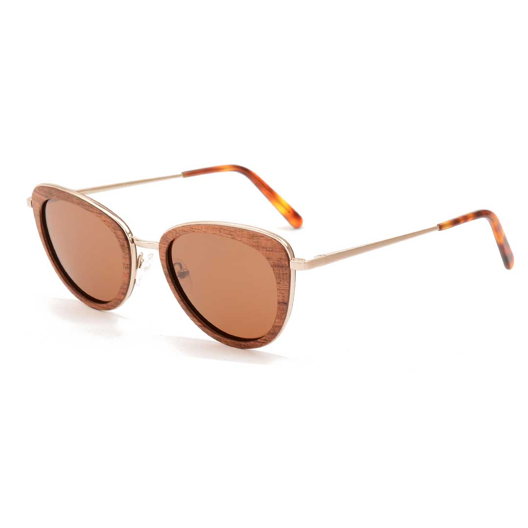 The Metal CAT EYE Wood Sunglasses - EL Cat Eye METAL