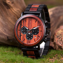The Chronometer Dial Metal Men’s Wood Watch Mohogany - EL CRONOMETRO