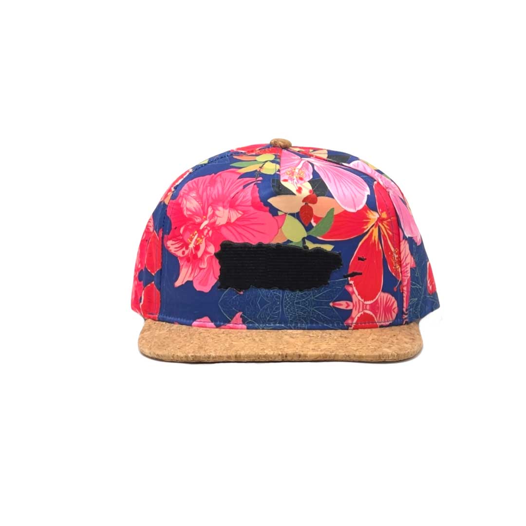 Puerto Rico Map Flor Maga Cork Snapback Cap