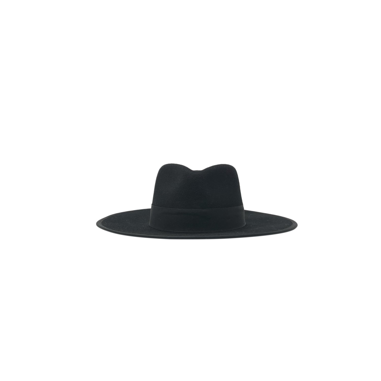 Tradicional Flat Brim Black Winter Wide Brim Hat