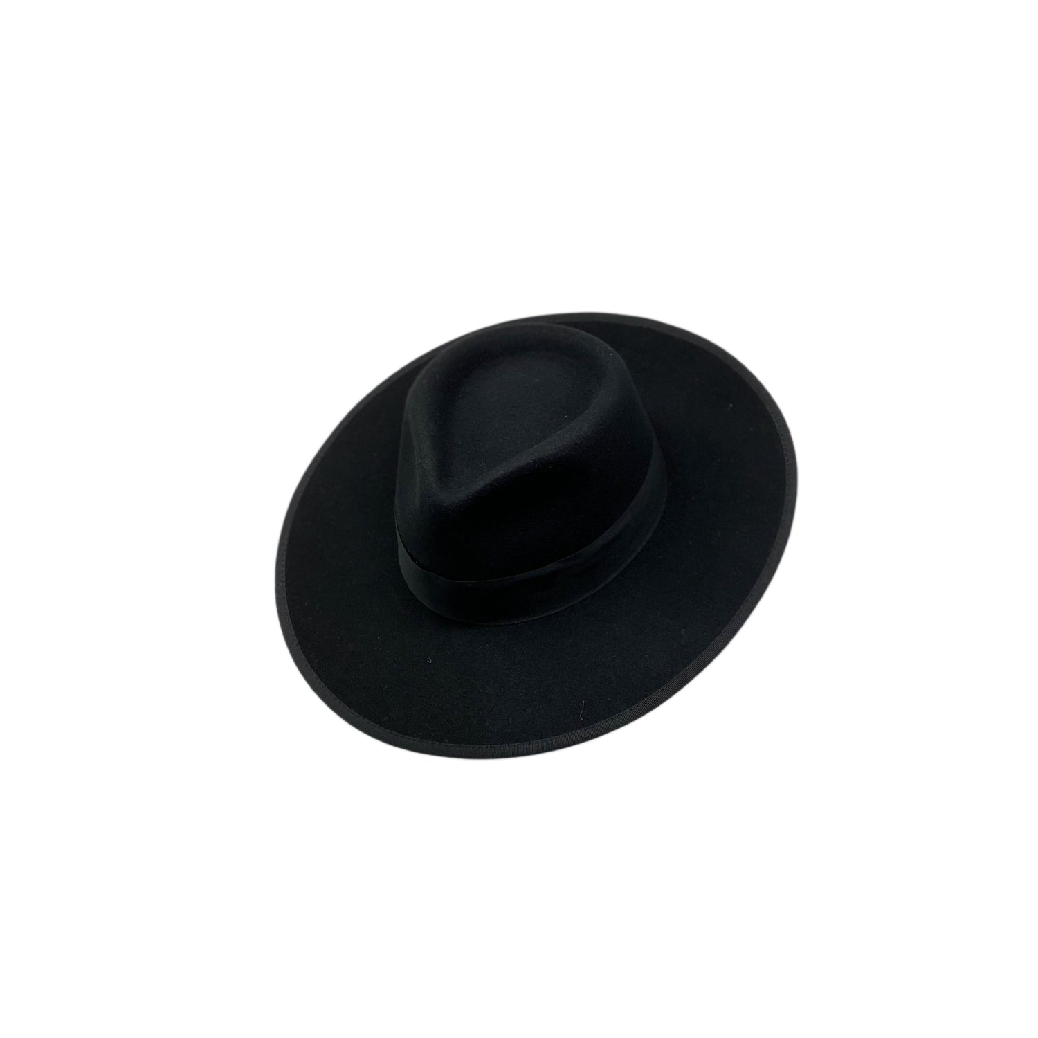 Tradicional Flat Brim Black Winter Wide Brim Hat