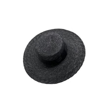 Cordovez Flat Large Brim Black Straw Hat