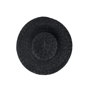Cordovez Flat Large Brim Black Straw Hat