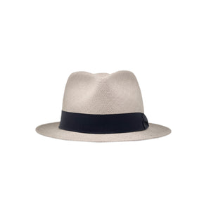 Tradicional Short Brim Grey Navy Band Genuine Panama Hat