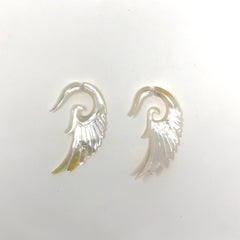Mother of Pearl Faux Gauge Earrings Wings