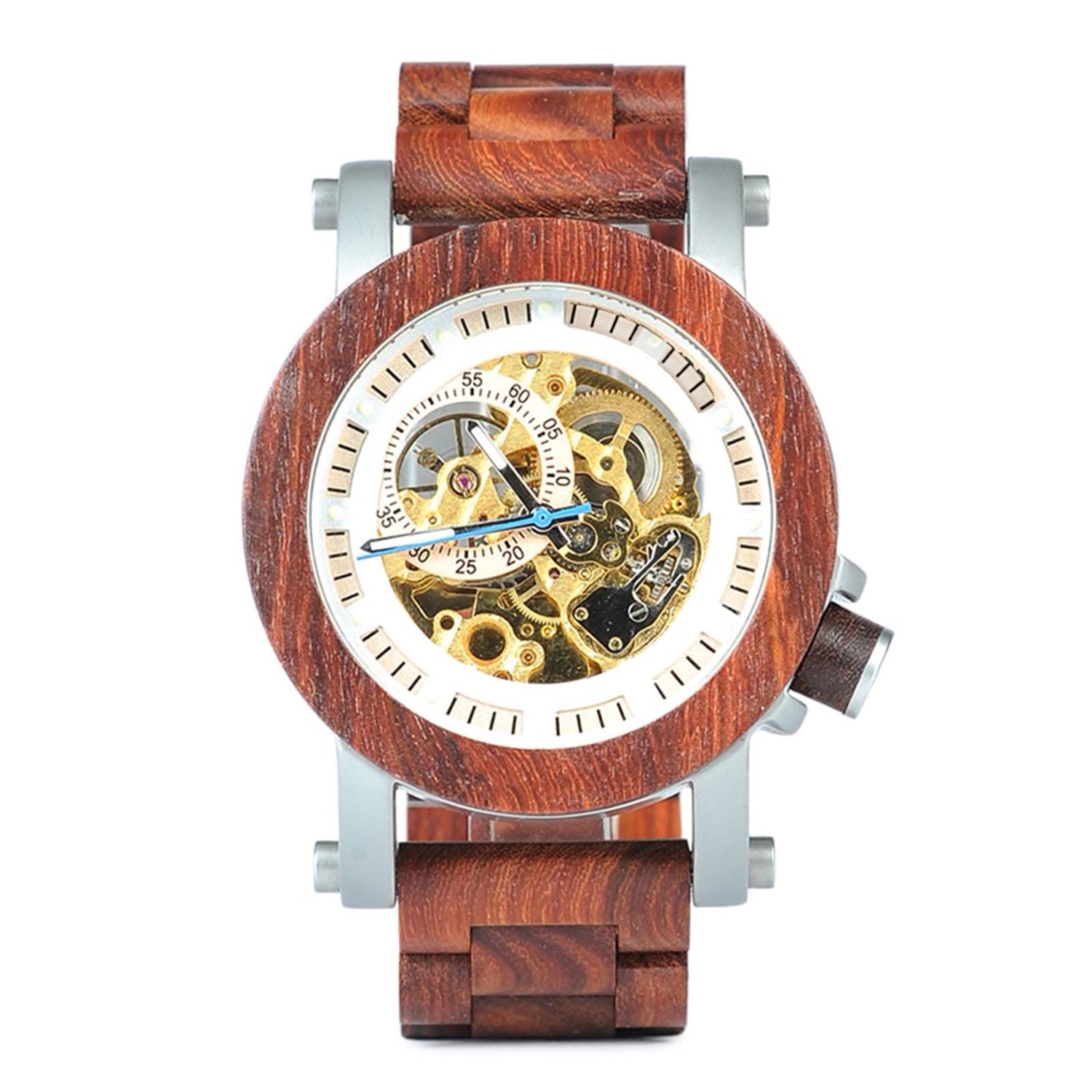 The Mechanical Self-Wind Wood Watch Mahogany - EL MECANICO