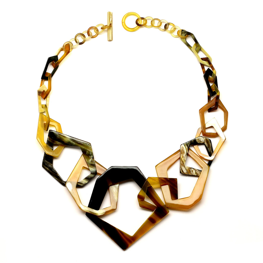 Geometric Horn Links Short Necklace | Collar de Cuerno Geometrico