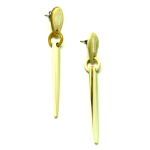 Lightweight Light Color Polished Horn Post Earrings | Pantallas de Cuerno