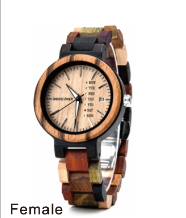 The Agenda Multi-Color Small Natural Dial Unisex Wood Watch - LA AGENDA
