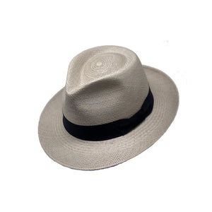 Tradicional Grey Navy Ribbon Genuine Panama Hat