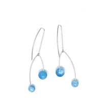 Minimalist 925 Silver Drop Earrings with Larimar Stones by Nelson Enrique