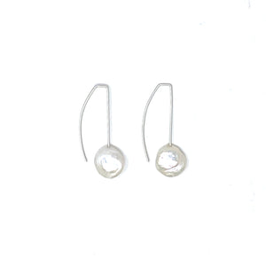 Minimalist 925 Silver Ear Wire Earrings with Fresh Water Pearls by Nelson Enrique