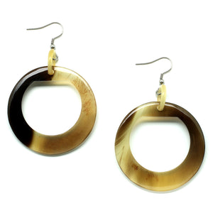 Lightweight Horn Organic Circle Earrings | Pantallas de Cuerno